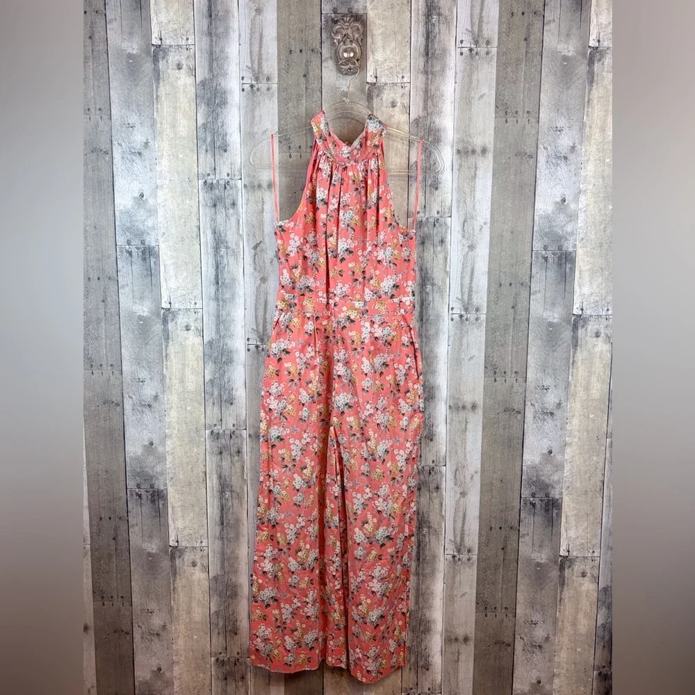 J. Crew Liberty of London Josephine Floral Print Jumpsuit in Peach Floral Size 4